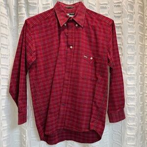 Urgent Gear Boys Red Plaid Button Down Shirt
